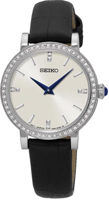 Seiko ur med sort rem