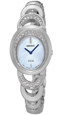 Seiko ur med stål lænke og krystaller