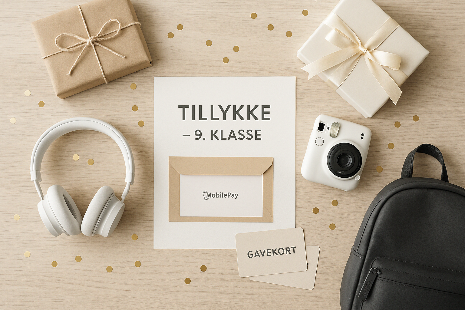 Gaveidéer efter 9. klasse - teenager åbner gaver