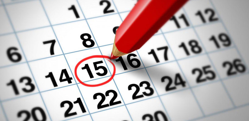 kalender med dato markeret