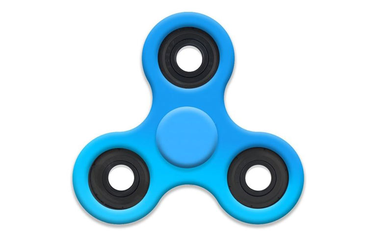 blå fidget spinner i plast