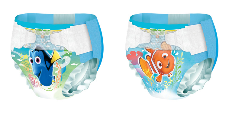 Badebleer med fisk fra Huggies