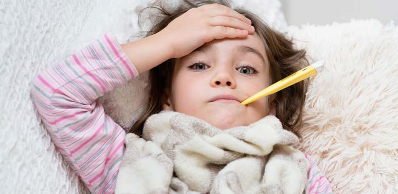Barn med influenza