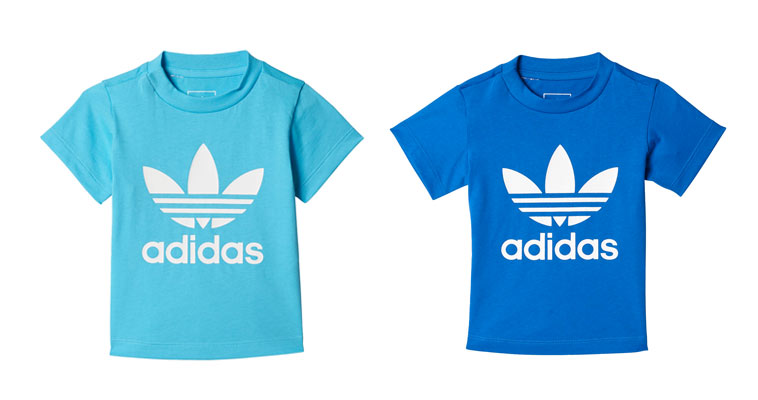turkis og navy blå adidas t-shirt