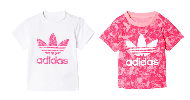 hvid og lyserød adidas t-shirt